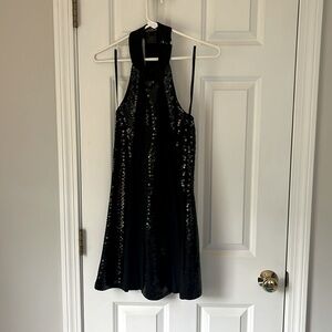 Black Halter Mini Dress